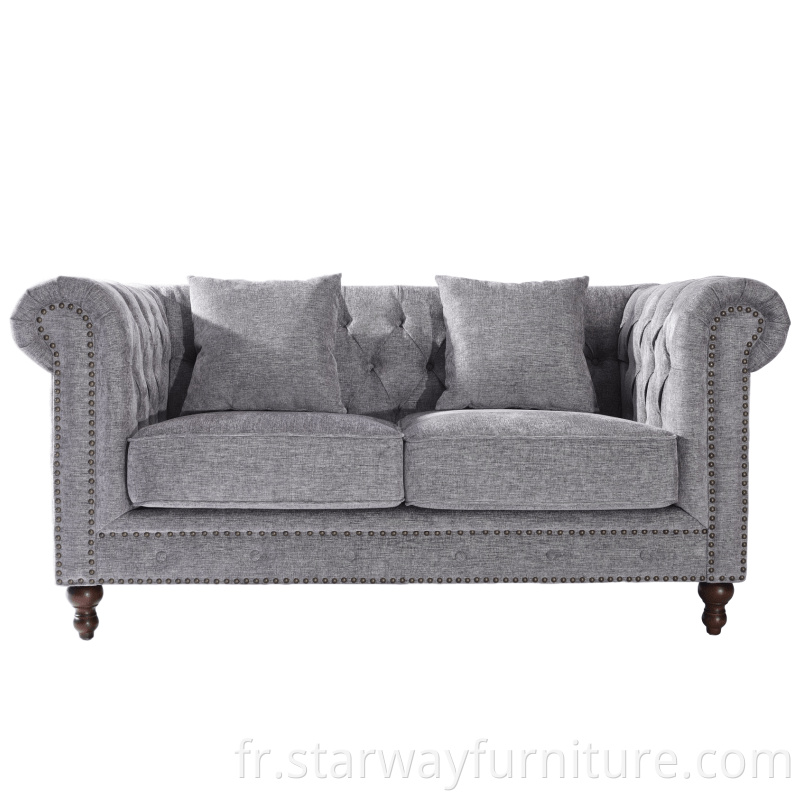 Europe Classic Vintage 3 Siège Salon Canapé Canapé Canapé Luxury Chesterfield Canapé